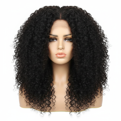 HD Jerry Curl Wig - Front View