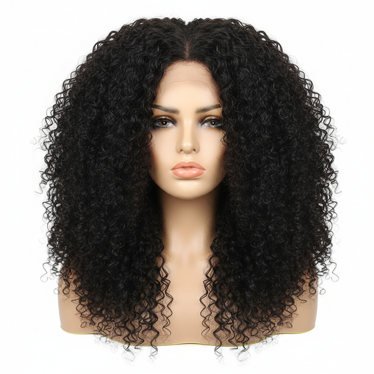 HD Jerry Curl Wig - Front View