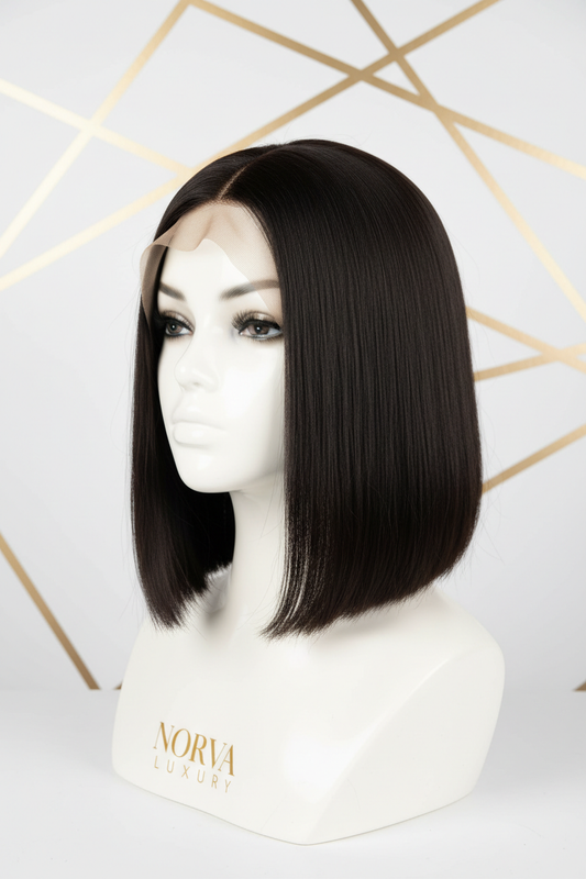 HD Straight Bob 25.4cm Black - Three Quarter