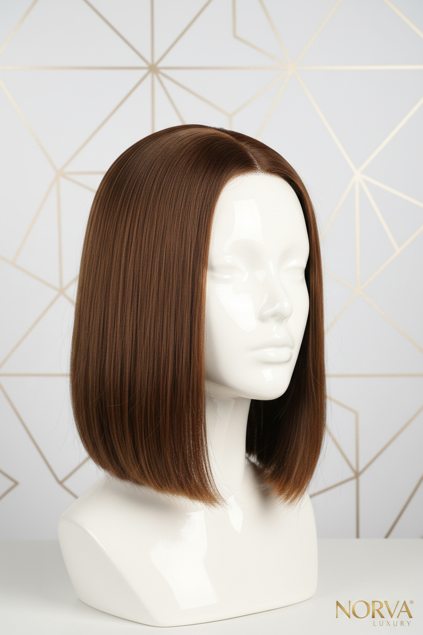HD Straight Bob 25.4cm Brown - Three Quarter