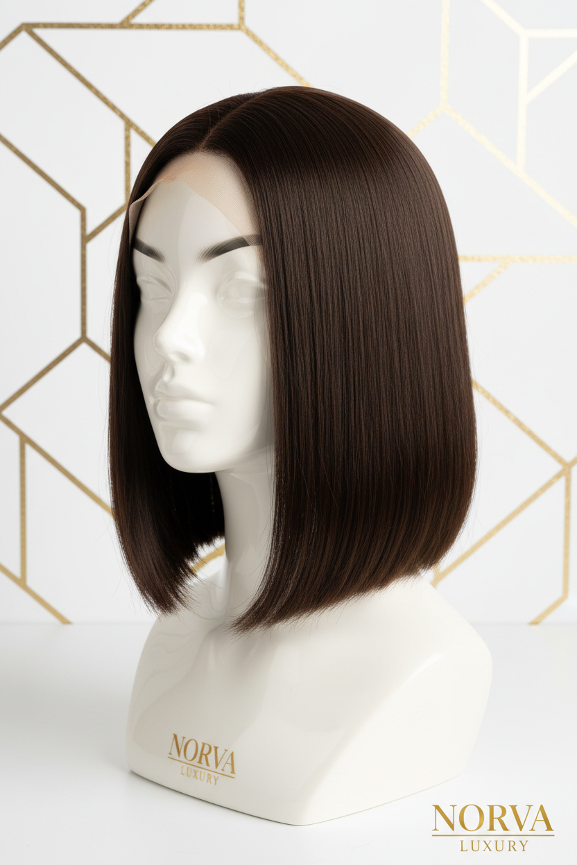 HD Straight Bob 25.4cm Dark Coffee - Three Quarter